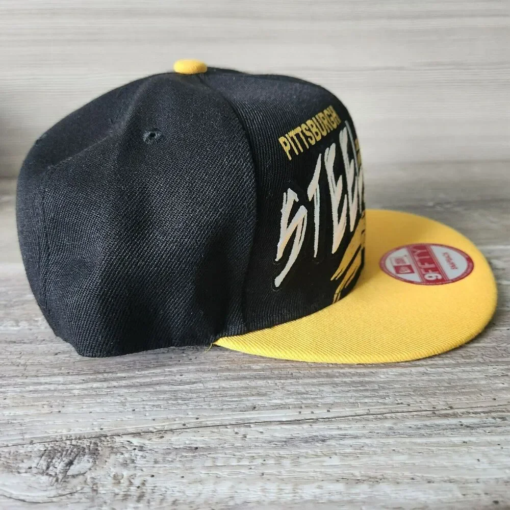 NFL Pittsburgh Steelers New Era 9Fifty Big Tall Graffiti Letter Snapback Hat Vtg
